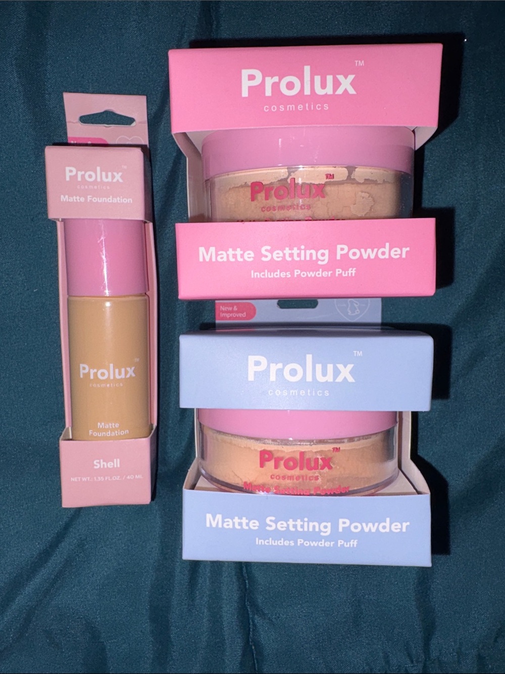 Prolux Matte Foundation & Matte Setting Powder - Shell / Honey / Porcelain